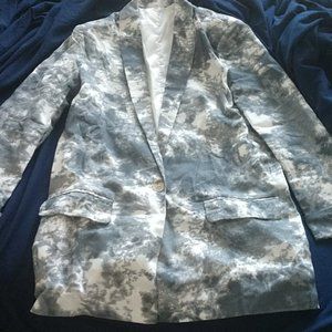SHEIN gray/green abstract print blazer jacke(Sz M)